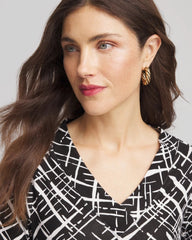 Chico's Outlet - Printed Pima 3/4 Sleeve Tee