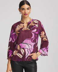 Chico's Online - Printed Pleated V-Neck Tee