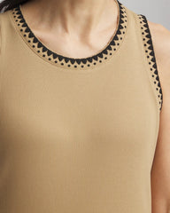 Chico's Discount - Contrast-Trim Ribbed Cotton Tank Top