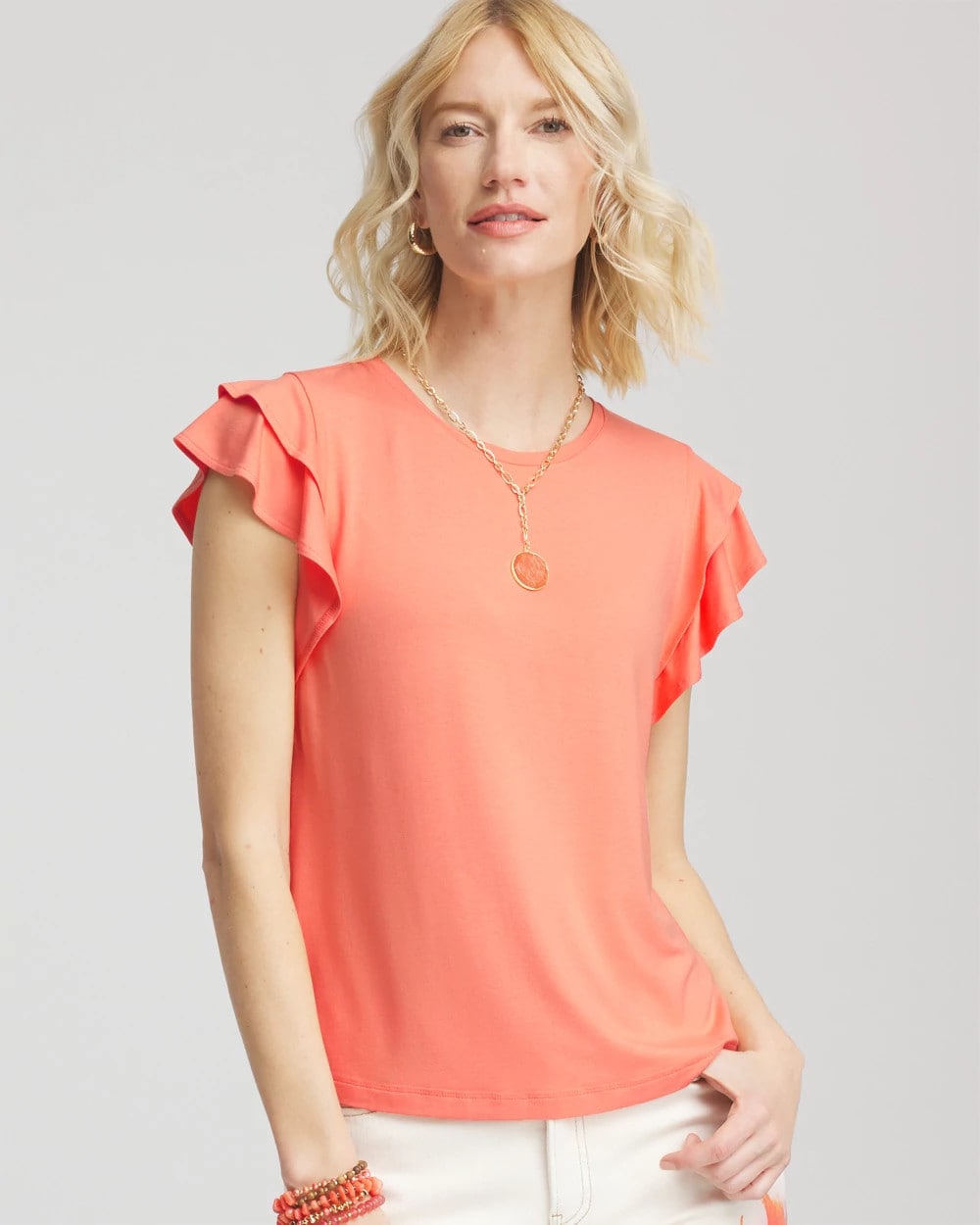 Chico's Sale - Touch of Cool™ Flutter Sleeve Tee
