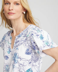 Chico's On Sale - Touch of Cool™ Floral Flutter Sleeve Tee