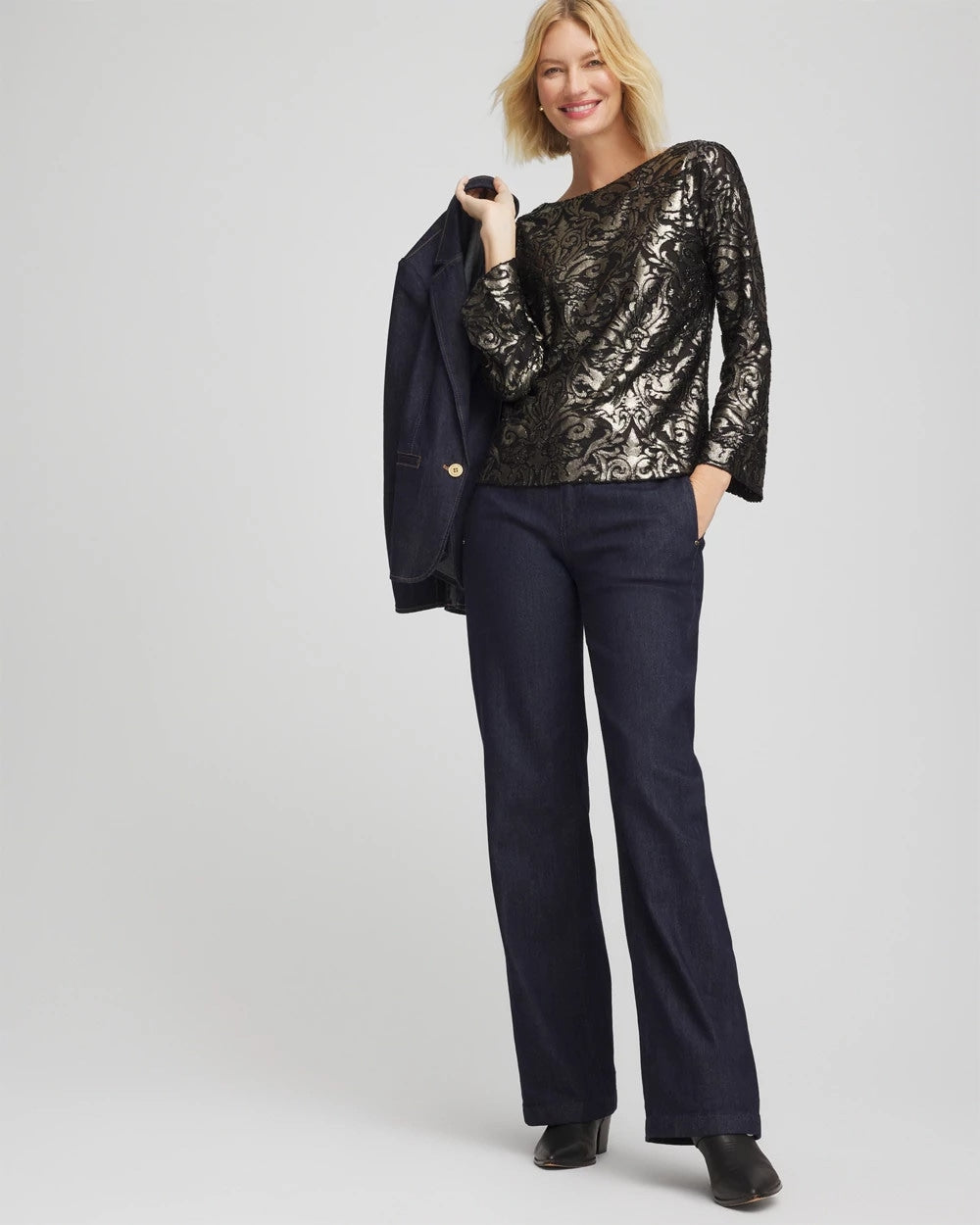 Chico's Online - Art Deco Burnout Jacquard Top