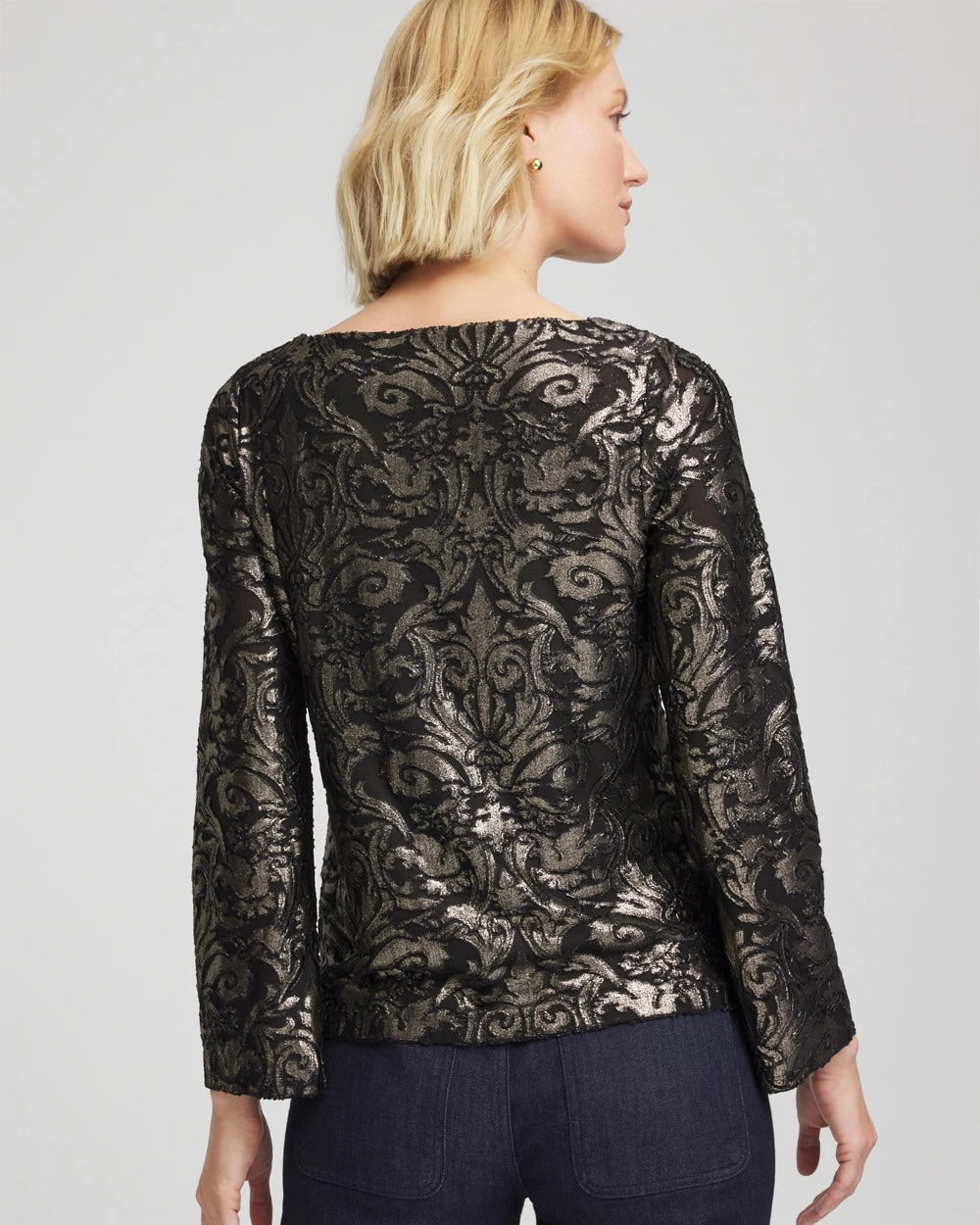 Chico's Online - Art Deco Burnout Jacquard Top