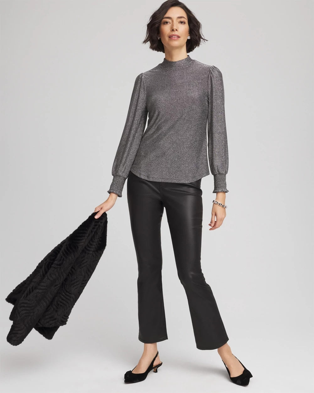 Chico's / Sparkle Smocked Top