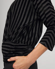 Chico's Sale - Velvet Burnout Stripe Banded-Bottom Top