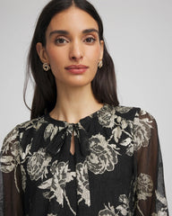 Chico's On Sale - Floral Metallic Bodre Top