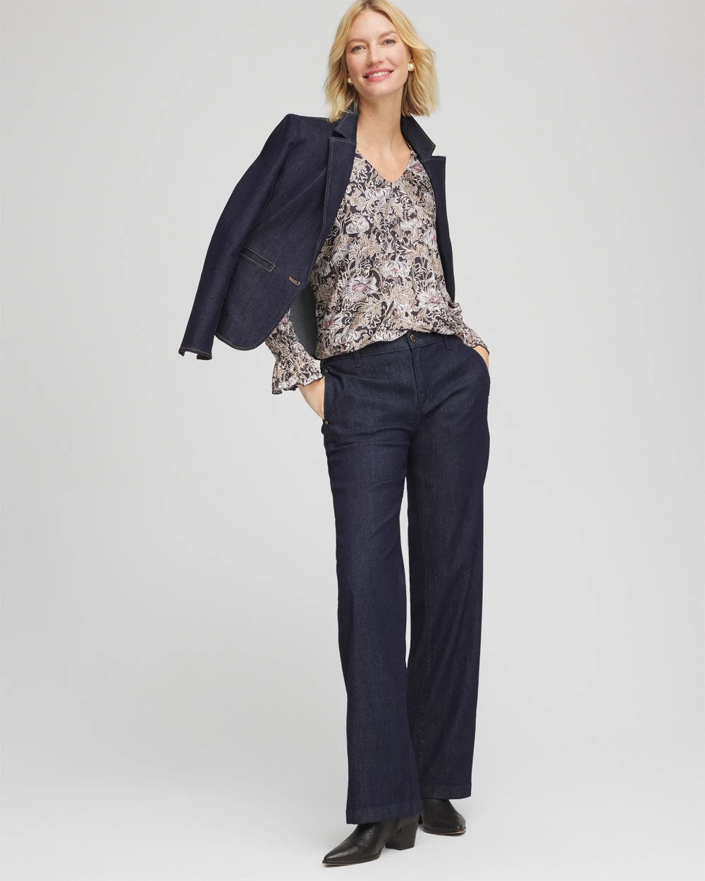 Chico's For Sale - Bloom Crinkle Bodre Top