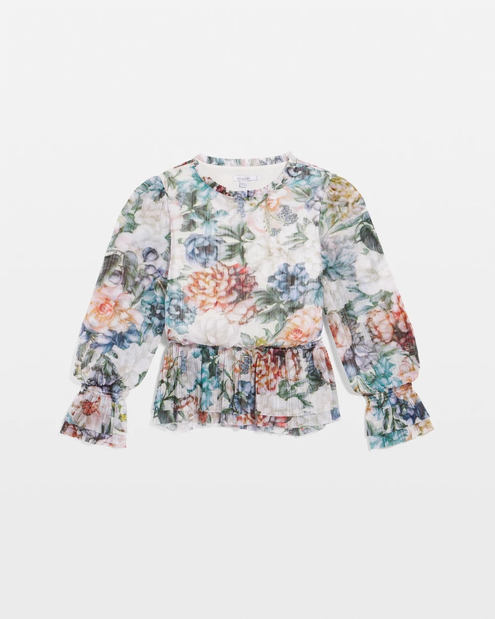Chico's Outlet - Rose Print Crinkle Top