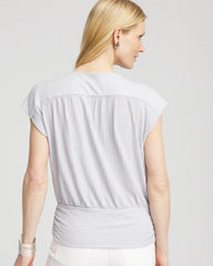 Chico's Discount - Foiled Knit Banded Bottom Top