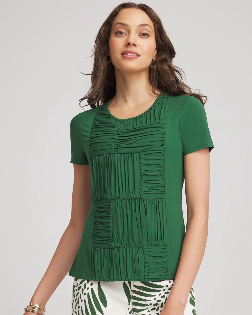 Chico's Outlet - Jersey Knit Ruched Front Tee