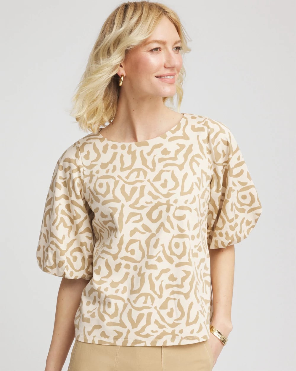 Chico's Online - Animal Print Bubble Sleeve Top