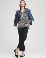 Chico's / Graphic Slub V-Neck Tee