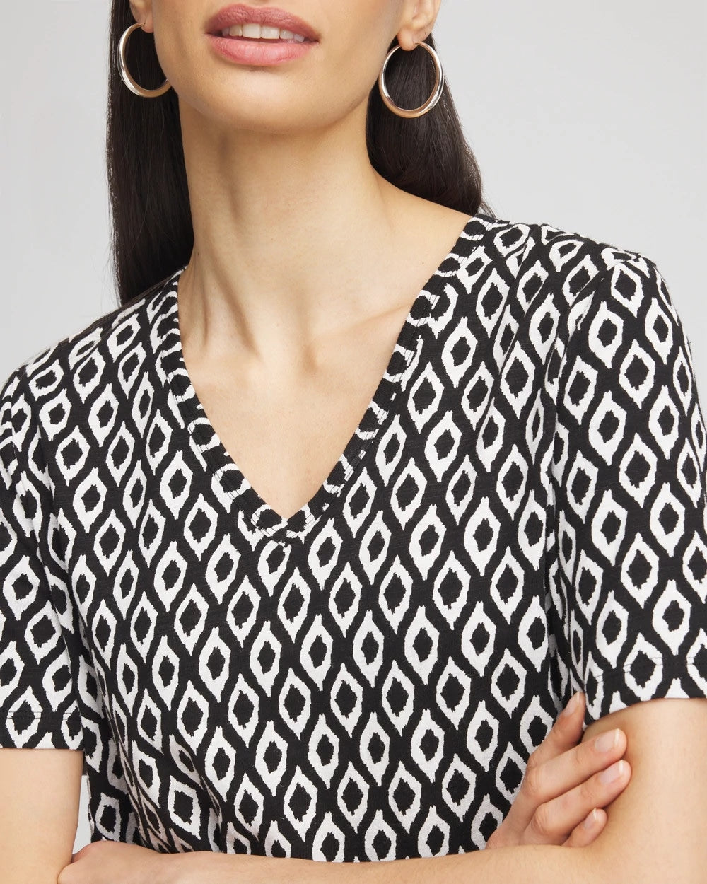 Chico's / Graphic Slub V-Neck Tee