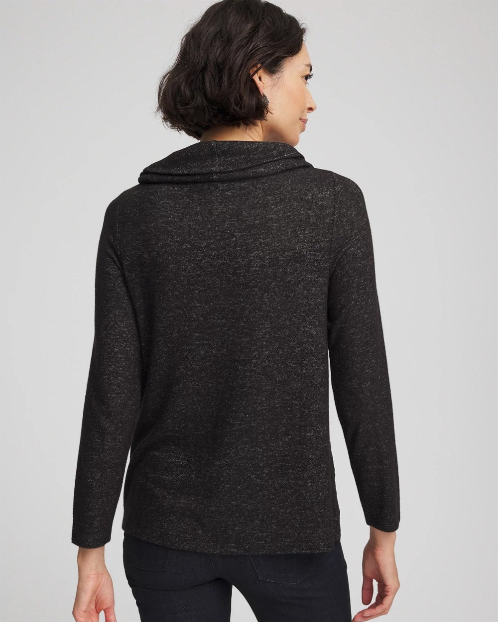 Chico's Discount - Lace Hem Cowlneck Top