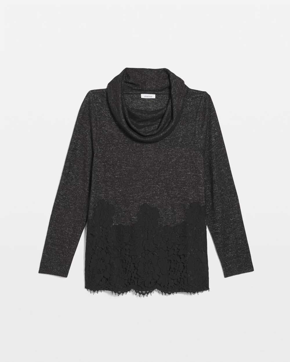 Chico's Discount - Lace Hem Cowlneck Top