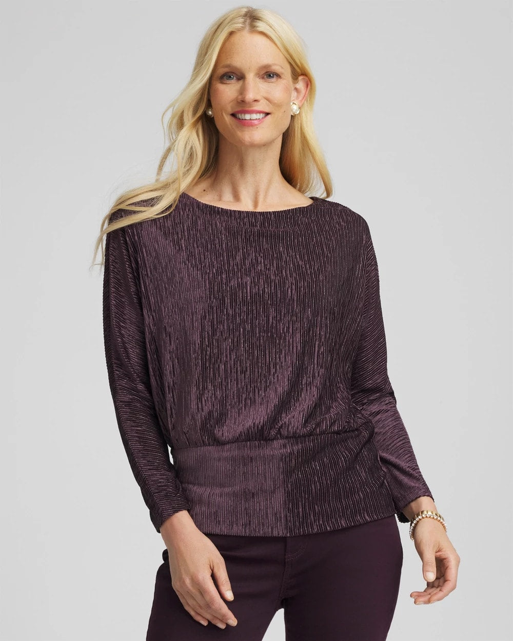 Chico's On Sale - Crinkle Velvet Banded-Bottom Top