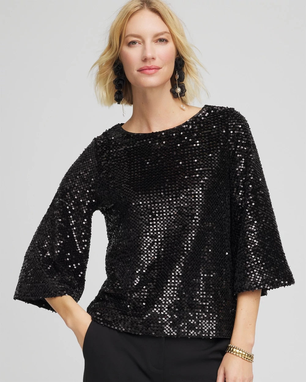 Chico's / Sparkling Sequin Party Tee