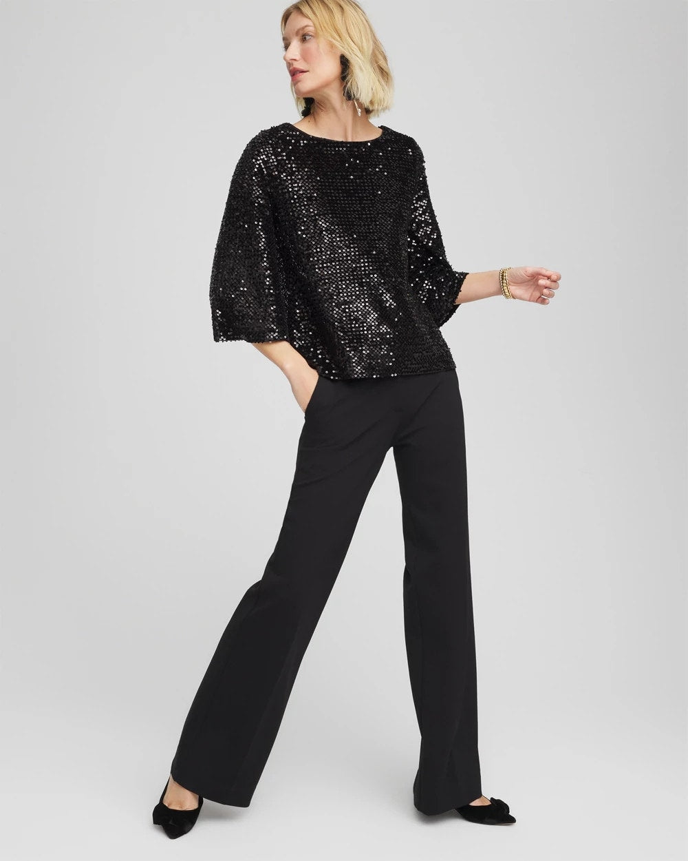 Chico's / Sparkling Sequin Party Tee
