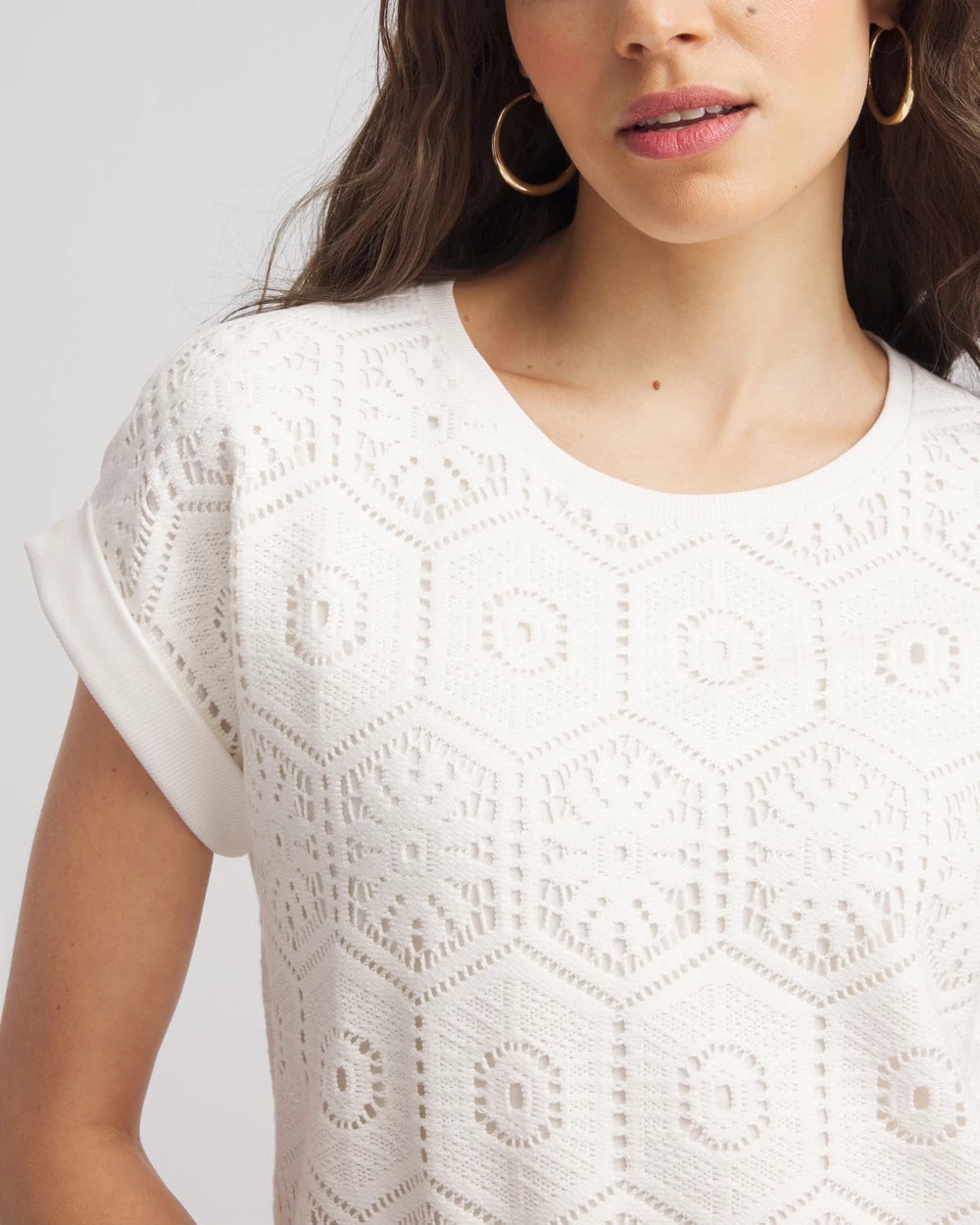 Chico's Discount - Crocheted Cotton-Blend Shirt