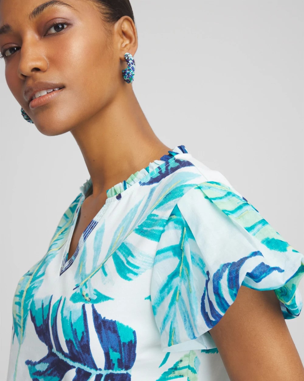 Chico's For Sale - Notch Neck Cap Sleeve Tee