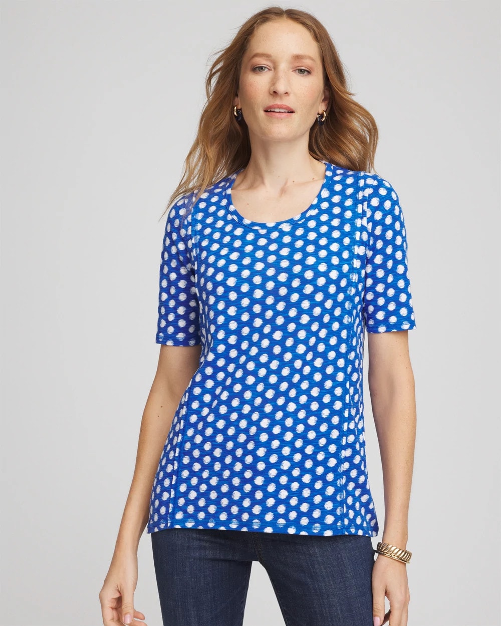 Chico's Discount - Printed Slub Short Sleeve Tee