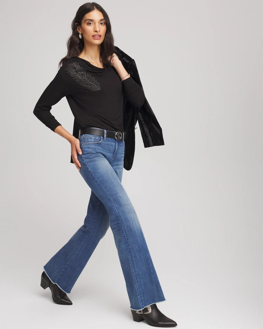Chico's Sale - Embellished Cowlneck Dolman Tee