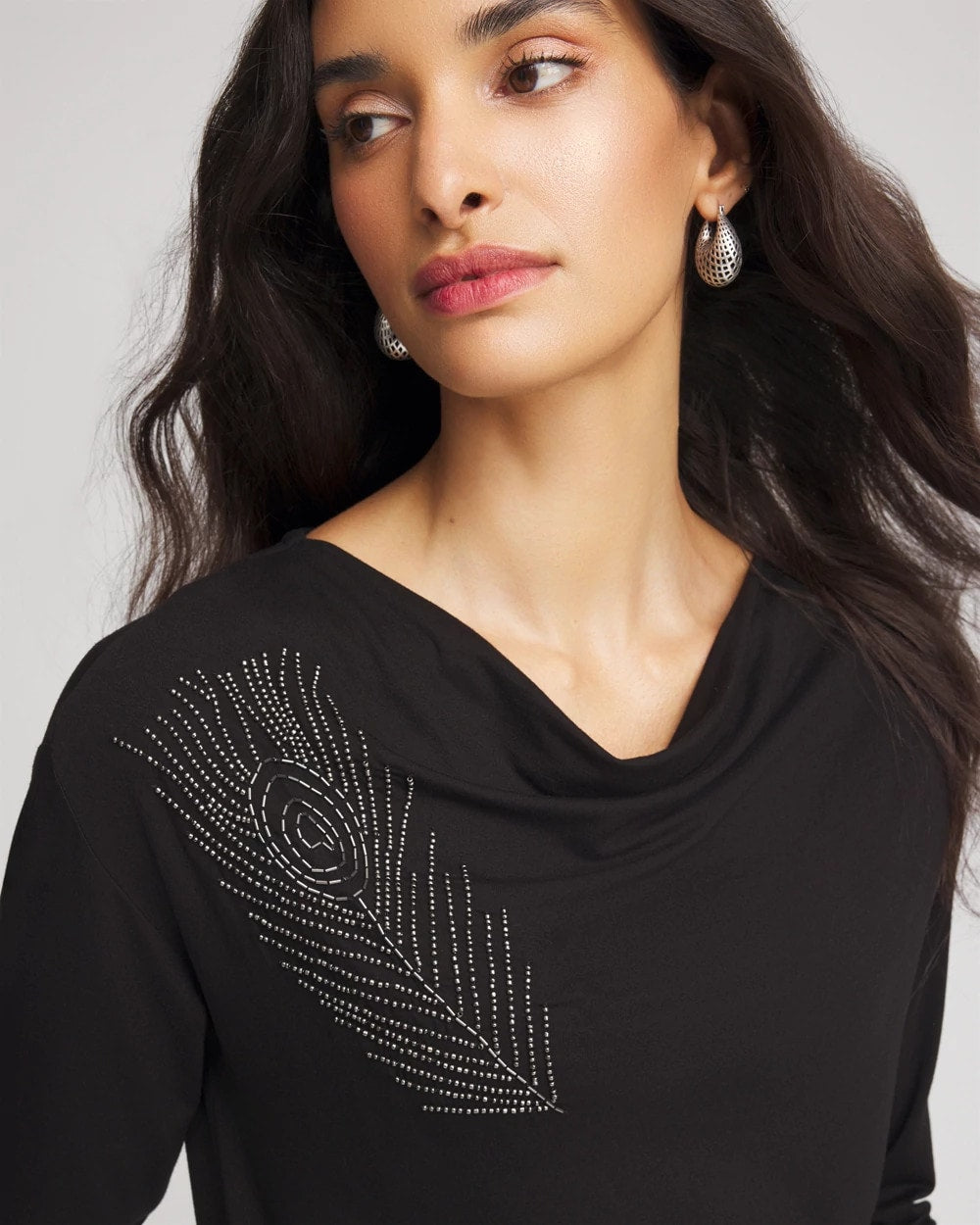 Chico's Sale - Embellished Cowlneck Dolman Tee