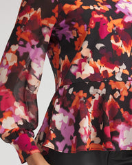 Chico's On Sale - Printed Chiffon Peplum Top