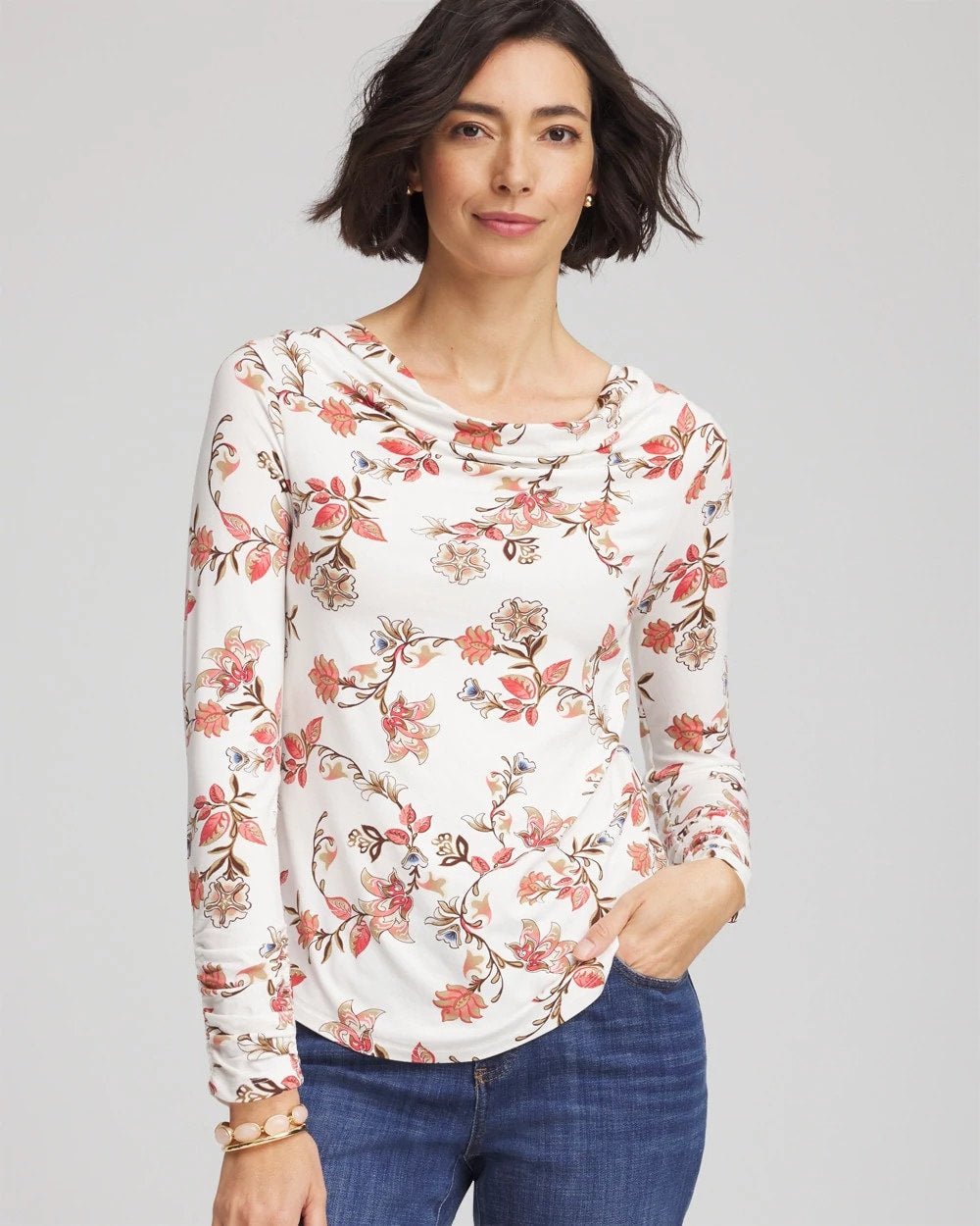 Chico's For Sale - Touch of Cool™ Long-Sleeved Cowlneck Tee