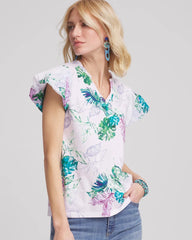 Chico's Outlet - Notch Neck Cap Sleeve Tee