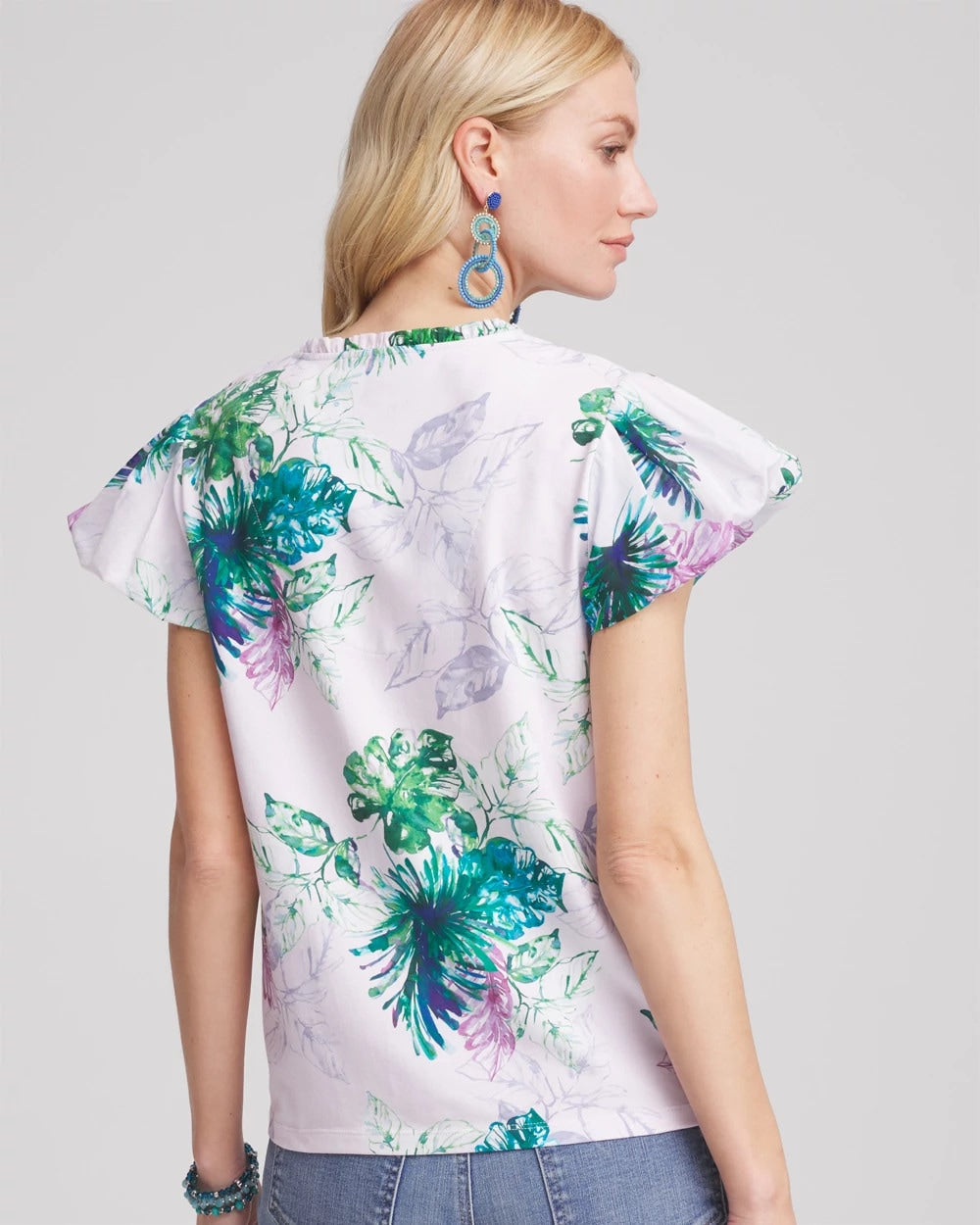 Chico's Outlet - Notch Neck Cap Sleeve Tee