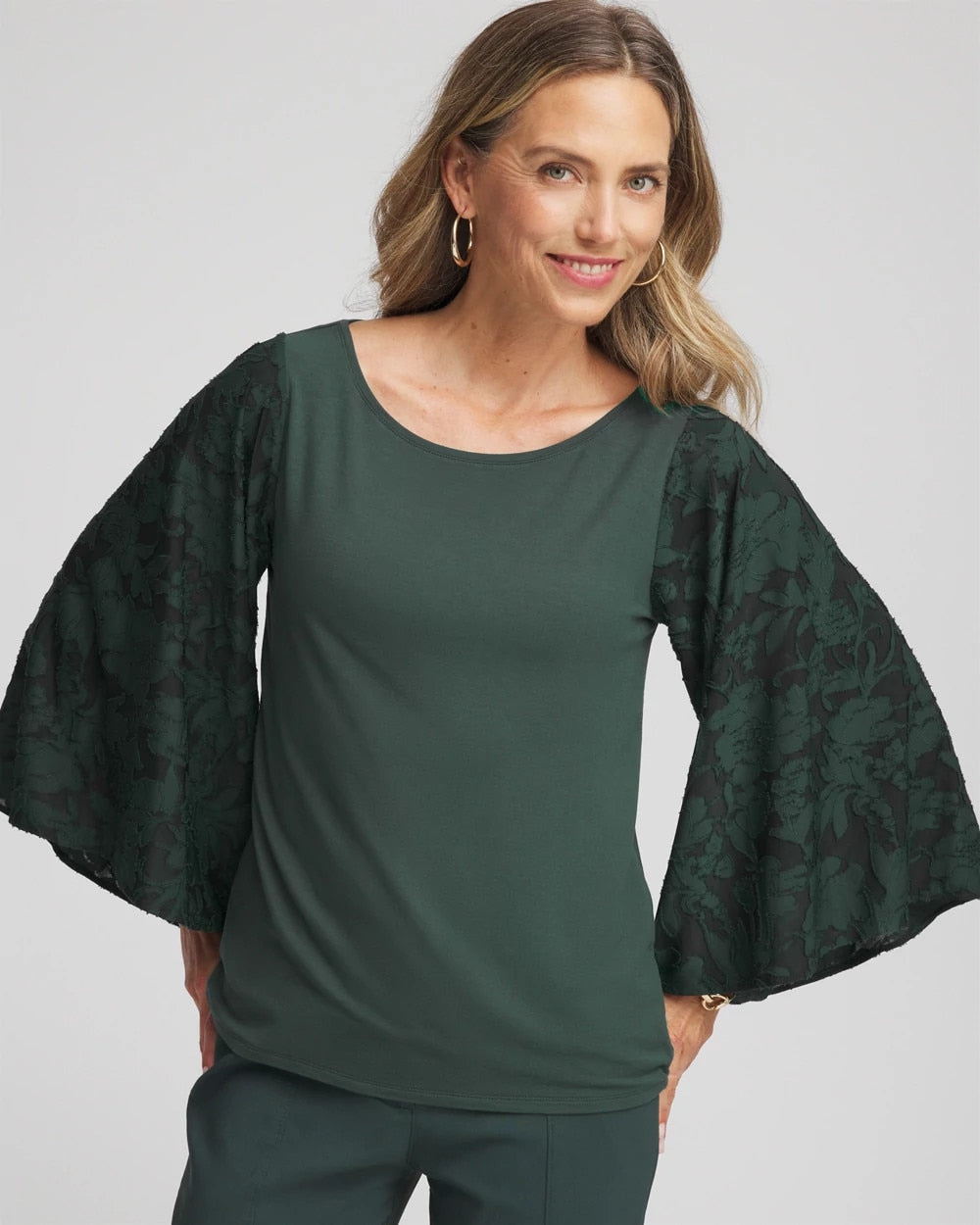 Chico's US - Touch of Cool™ Burnout Angel-Sleeved Top