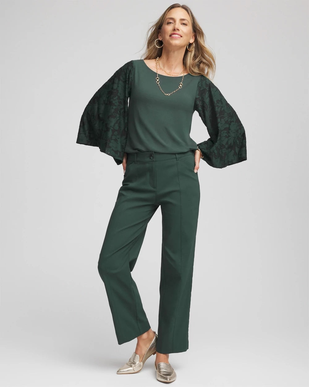Chico's US - Touch of Cool™ Burnout Angel-Sleeved Top