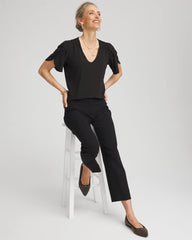 Chico's Discount - Petal-Sleeve Voop Neck Tee