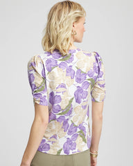Chico's Sale - Floral Slub Henley Tee