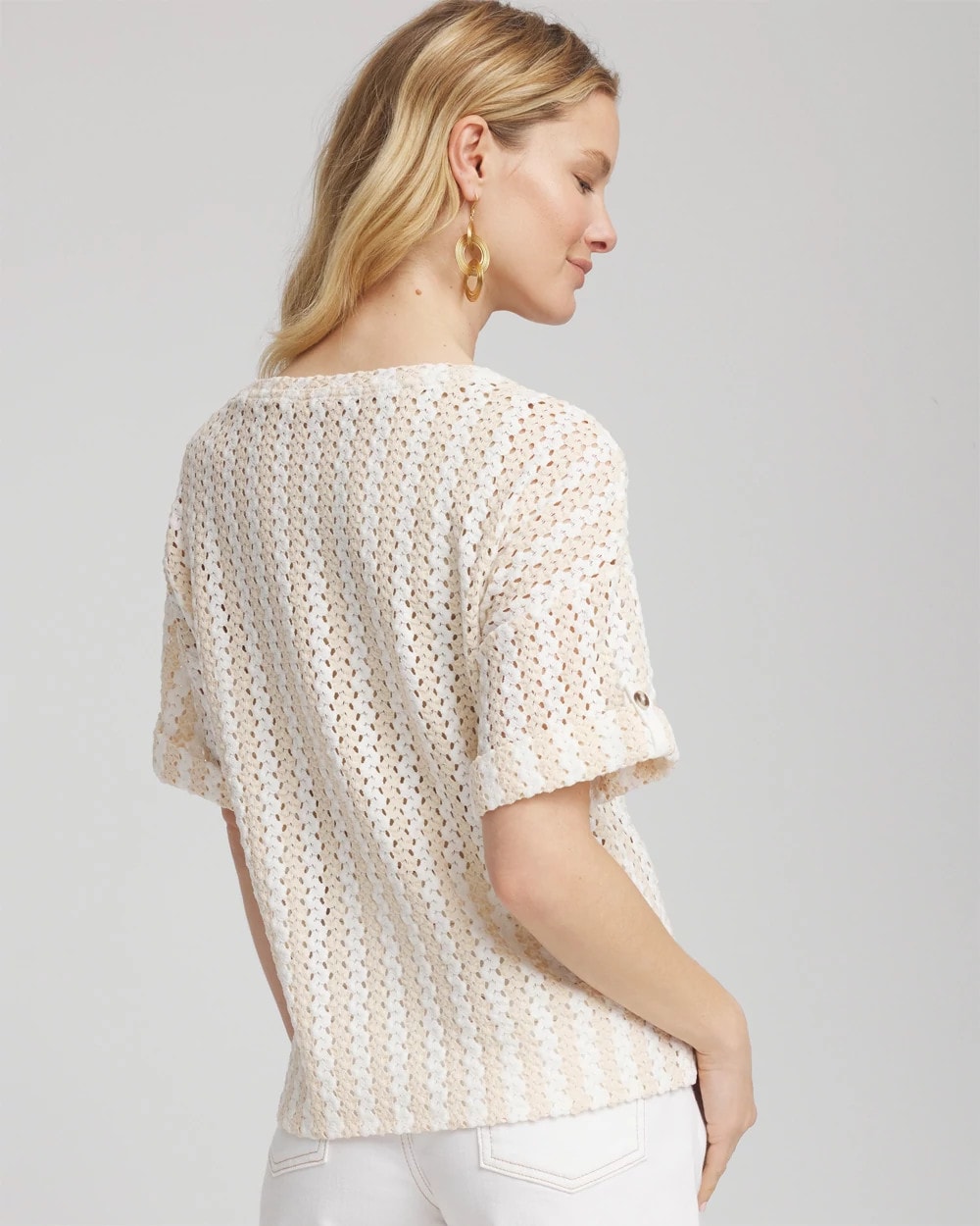 Chico's For Sale - Textured Roll Cuff Tee