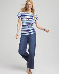 Chico's Online - Stripe Modern Cap Sleeve Tee