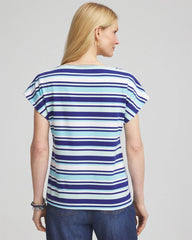 Chico's Online - Stripe Modern Cap Sleeve Tee