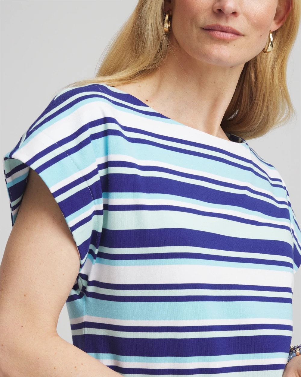 Chico's Online - Stripe Modern Cap Sleeve Tee