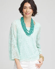 Chico's Discount - Scalloped Hem Lace Top