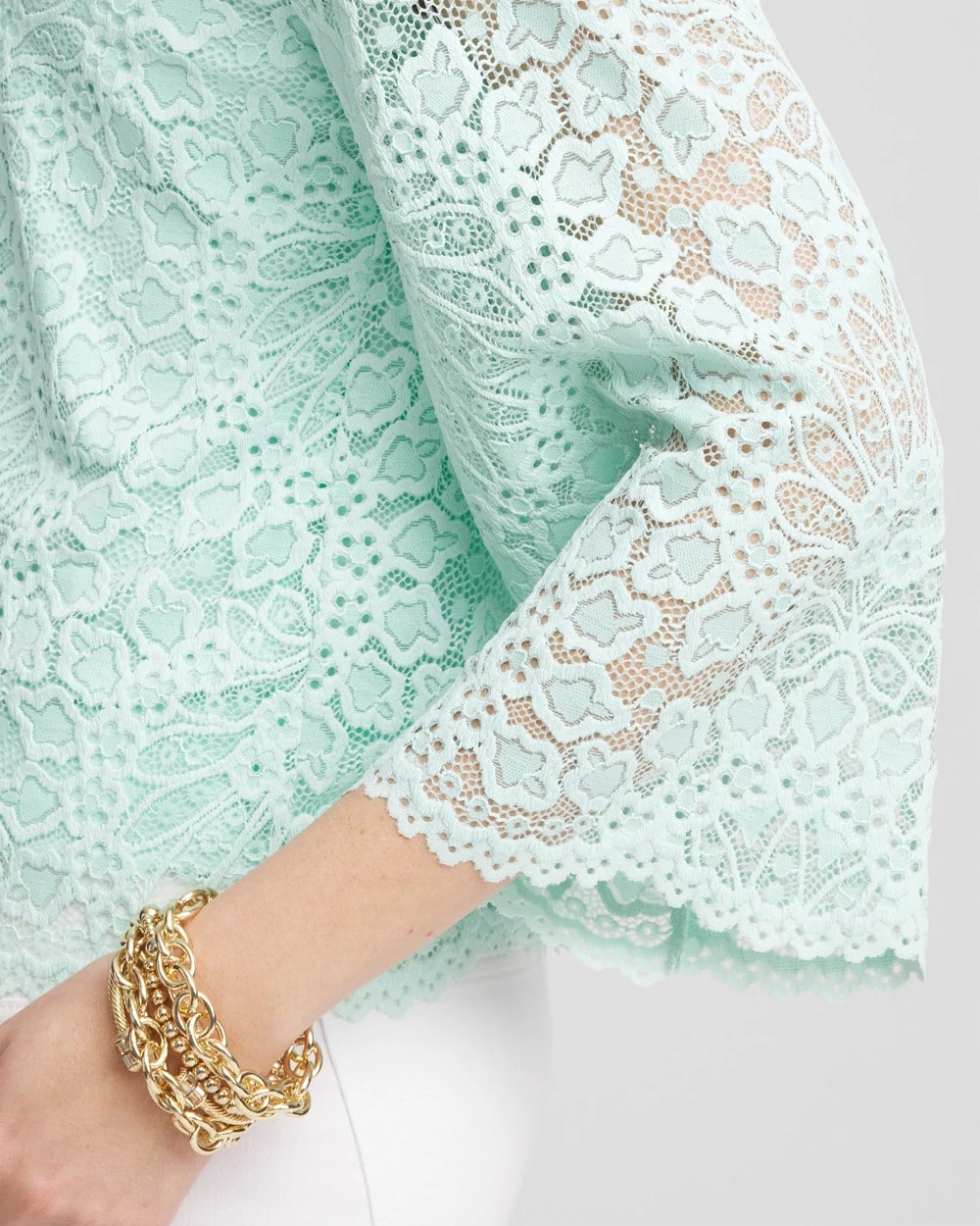 Chico's Discount - Scalloped Hem Lace Top