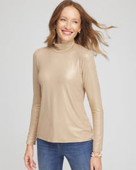 Chico's On Sale - Touch of Cool™ Foil Mock Neck Layering Tee