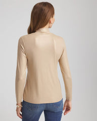 Chico's On Sale - Touch of Cool™ Foil Mock Neck Layering Tee