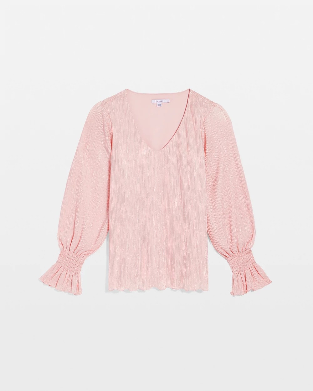 Chico's For Sale - Crinkle Bodre Voop Neck Top