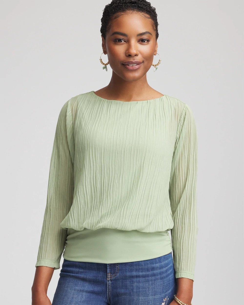 Chico's Online - Touch of Cool™ Textured Banded-Hem Top