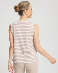 Chico's Discount - Zenergy® UPF Sleeveless Metallic-Striped Tank