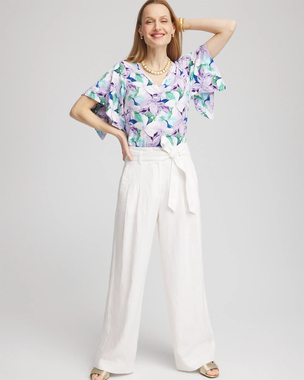 Chico's Sale - Touch of Cool™ Lily Handkerchief-Sleeve V-Neck Tee