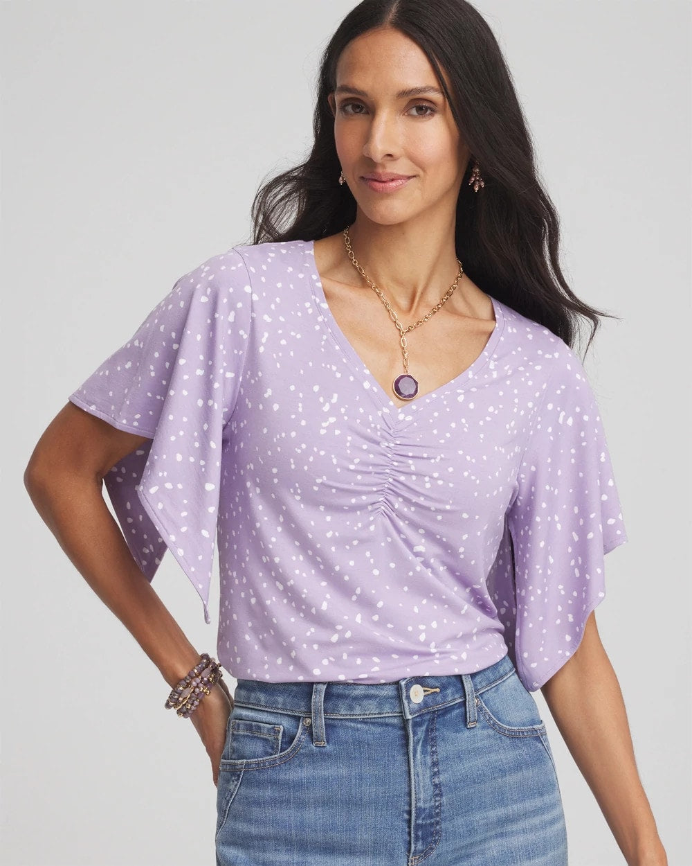 Chico's Outlet - Touch of Cool™ Handkerchief-Sleeve V-Neck Tee