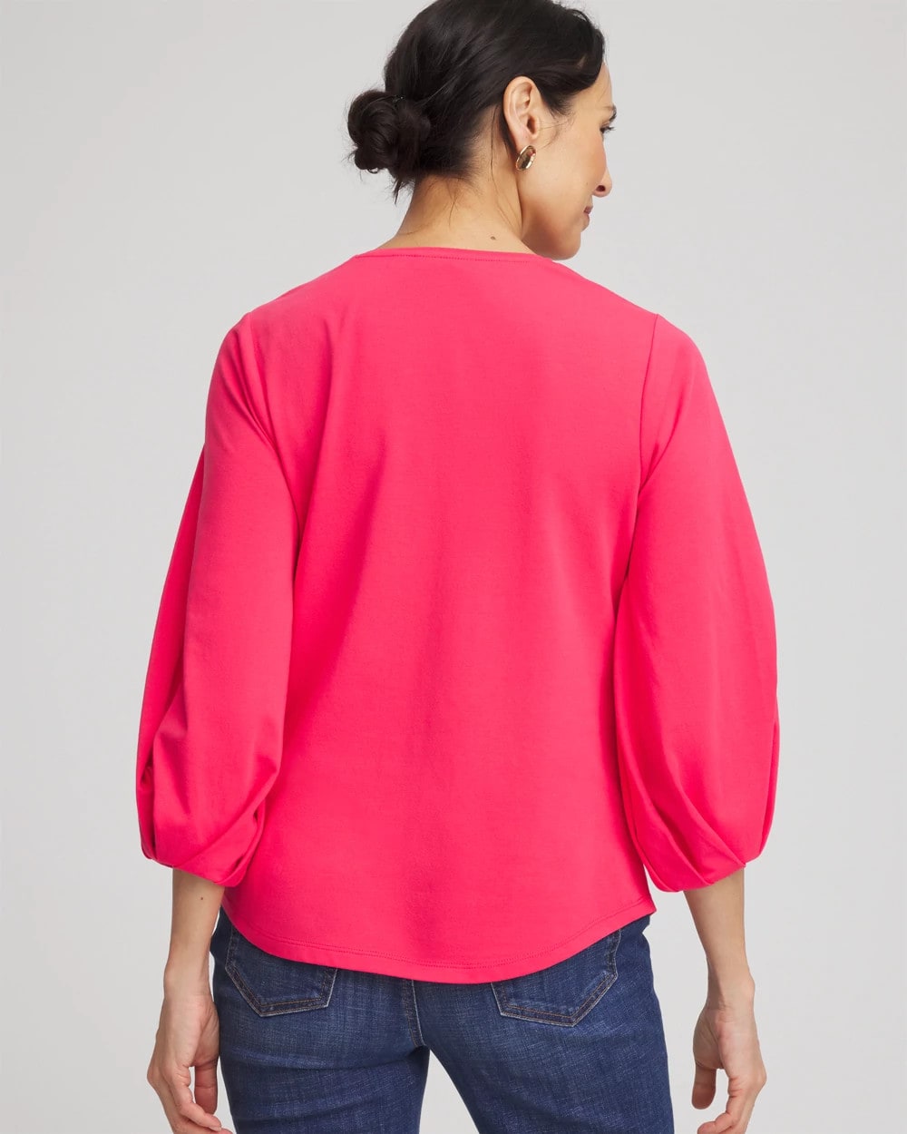 Chico's / Cotton Tuck Sleeve Tee