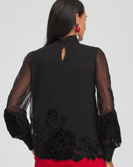 Chico's On Sale - Sheer Mesh Velvet Appliqué Top